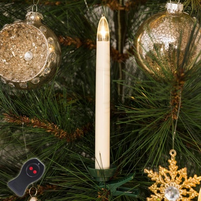 Konstsmide Vánoční svíčky LED bezdrátové 16cm bílá 10ks 1920-100
