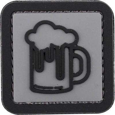Gumená nášivka 101 Inc symbol Pivo - sivá