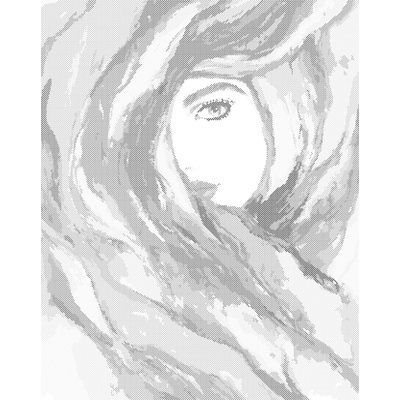 ZUTY Bodkovanie - ŽENA A FAREBNÁ ABSTRAKCIA Rámovanie: vypnuté plátno na rám, Rozmer: 40x50 cm