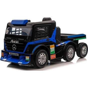 Mamido elektrický kamión Mercedes Axor LCD MP4 s návesom modrá