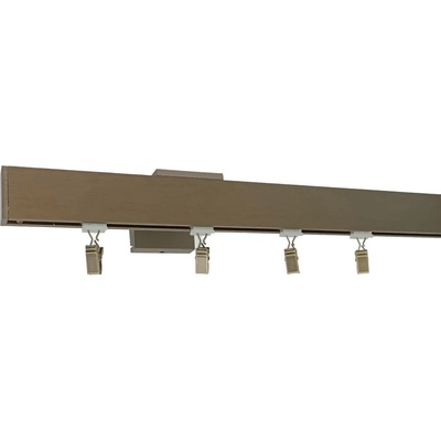 Kovovégarnýže Garnýže Quadrato plug broušený bronz Dvouřadá, 201-250cm, jezdec s háčkem
