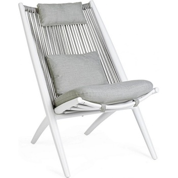 Bizzotto Aloha НОВО БЯЛО xk03 ЛАУНДЖ КРЕСЛО С ВЪЗГЛАВНИЦА (0660408)