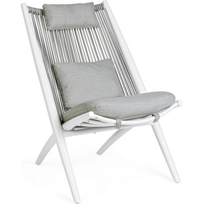 Bizzotto Aloha НОВО БЯЛО xk03 ЛАУНДЖ КРЕСЛО С ВЪЗГЛАВНИЦА (0660408)