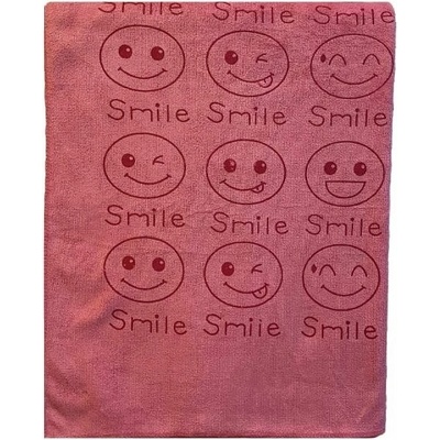 Kaptan rýchloschnúca osuška Smile 70 x 140 cm ružová