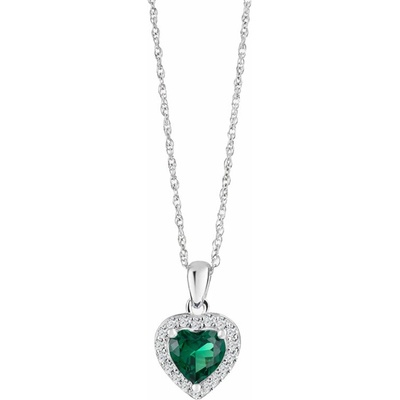 Preciosa Nežný strieborný náhrdelník so srdiečkom velvet heart 5370 66