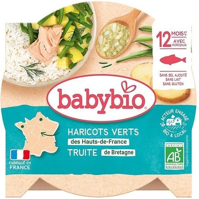 Babybio Био меню Babybio - Пъстърва и зелен фасул, 12 м+, 230 g (3288131501635)