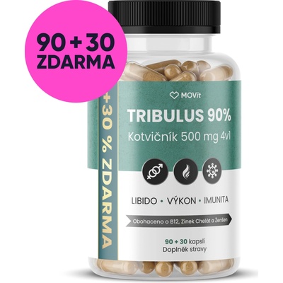 MOVit Energy TRIBULUS 90% Kotvičník 500 mg 4v1 120 kapslí