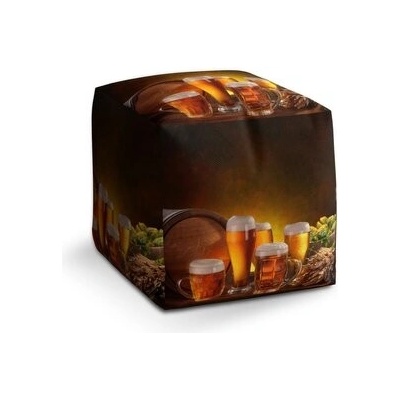 Sablio Taburet Cube Sklenice s pivem: 40x40x40 cm