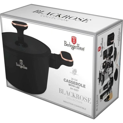 BERLINGERHAUS Kastrol s titanovým povrchem a poklicí 20 cm Black Rose Collection BH-8357
