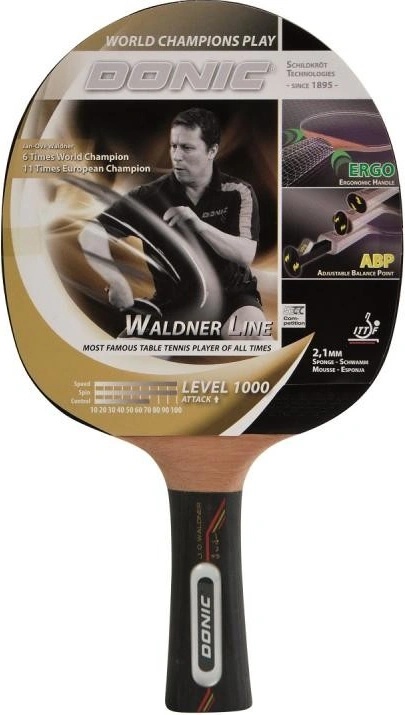 Donic-Schildkröt Waldner 1000 Tafeltennisracket – ABP-greep – 2,1 Mm Spons – Easy Slick – ITTF-goedgekeurd – Voor Aanvalsspelers