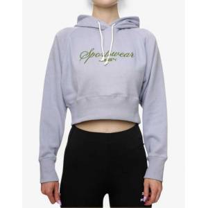 PUMA Classics Relaxed Cropped Hoodie Grey