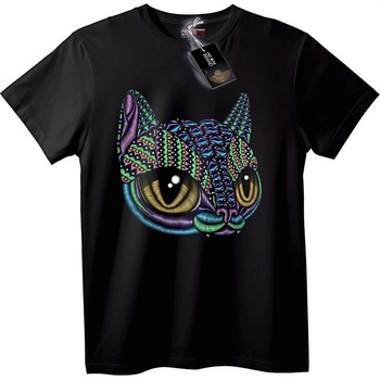 NOONEBRAND Тениска Цветна Котка Изкуство - 2XL, White