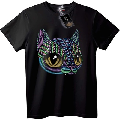 NOONEBRAND Тениска Цветна Котка Изкуство - 2XL, White