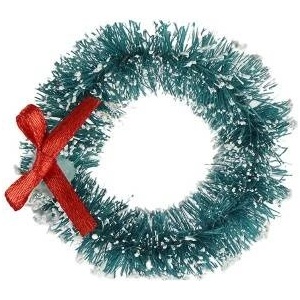 TITANUM Plastic wreath 45mm green with bow 2pcs
