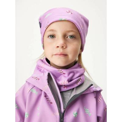 unuo Dětská čepice fleecová Basic, Lila, Bonbony