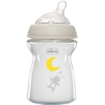 Chicco Стъклено шише Chicco - Natural Feeling, с биберон 0 м+, 250 ml, асортимент (N0239) - baby
