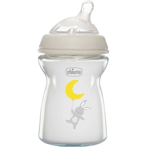 Chicco Стъклено шише Chicco - Natural Feeling, с биберон 0 м+, 250 ml, асортимент (N0239) - baby