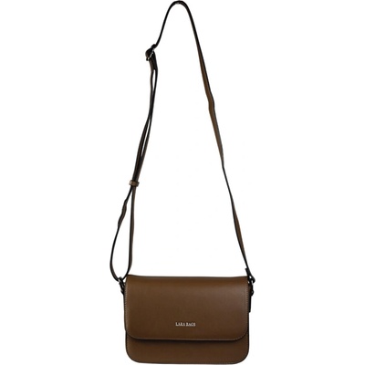CINDY dámska crossbody koženková kabelka Tmavohnedá