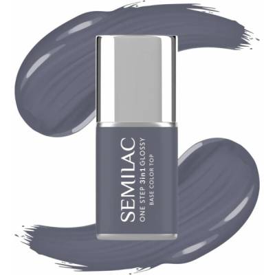 Semilac One Step Glossy 3v1 hybridní lak na nehty S185 kamenně šedá 7 ml