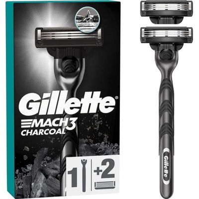 Gillette Mach3 Charcoal + 2 ks hlavic