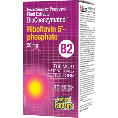 Natural Factors BioCoenzymated Riboflavin 5 Phosphate B2 50 mg [30 капсули]