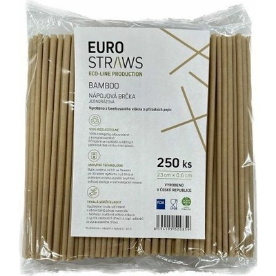 EURO STRAWS Prírodná bambusová slamka Basic 6x230mm 250 ks