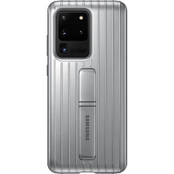 Samsung Оригинален Противоударен Калъф за Samsung S20 Ultra Protective Standing Cover Case EF-RG988CSEGWW, Сребрист (EF-RG988CSEGWW)