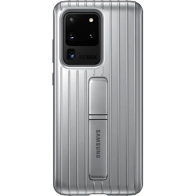 Samsung Оригинален Противоударен Калъф за Samsung S20 Ultra Protective Standing Cover Case EF-RG988CSEGWW, Сребрист (EF-RG988CSEGWW)