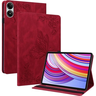 Vsetkonamobil 104271 ART BUTTERFLY Zaklápacie puzdro pre Xiaomi Redmi Pad Pro / Pad Pro 5G červené