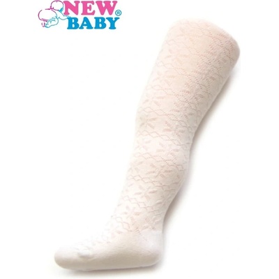 New Baby žakárové pančucháče biele