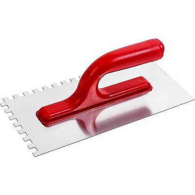 Těsmat cz Hladítko nerez 27x13cm, zub 12mm, červené TESD3009