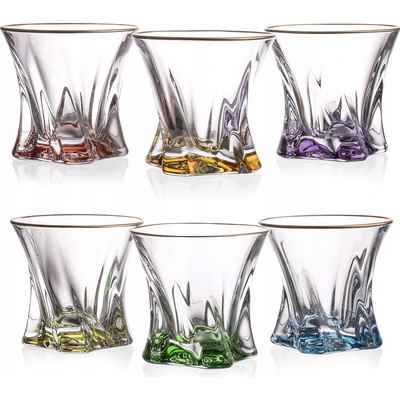 Aurum Crystal BOHEMIA COOPER COLOUR POHÁR NA WHISKY 6 x 320 ml