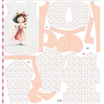 Takoy Panel se střihem 170 dětská softshellová bunda princezna Emma - Jarní softshell-NS-29540