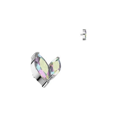 Šperky4U náhradní ozdoba k dermálu labretě titan závit duhová TIT1544-12-AB