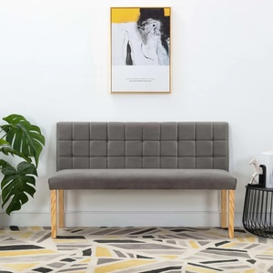 vidaXL Пейка, 140 см, сива, кадифе (288576)