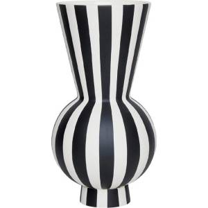OYOY Living Design Бяла/черна глинена ръчна изработка ваза (височина 28 cm) Toppu - OYOY Living Design (L301173)