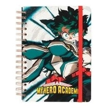 CurePink Poznámkový blok My Hero Academia Izuku Midorija Kroužková vazba A5 14,8 x 21,0 cm [CTFBA50043]