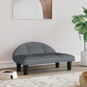 vidaXL Кучешко легло тъмносиво 70x52x30 см кадифе (171940)