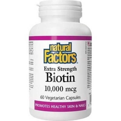 Natural Factors Biotin Extra Strength, 10000 mcg, 60 капсули, Natural Factors (1263 NF)