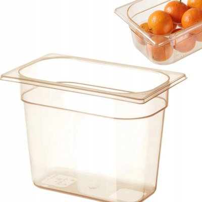 GN 1/4 kontejner, odolný proti vysokým teplotám, HENDI, GN 1/4, 1,7L, Průhledná, 265x162x(H)65mm