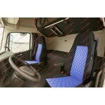  Комплект 1+1 тапицерия от еко кожа за volvo fh euro 6 2016-2020 - синьо-черно