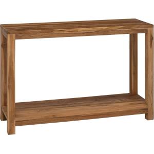 vidaXL Конзолна маса Натурално 110 x 35 x 75 cm Солидно тиково дърво (42024253)