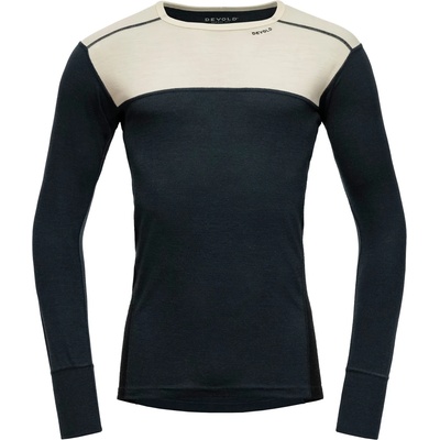 Devold Мъжко мериносово термобельо Devold Lauparen Merino 190 Shirt Merino base layer - Raw White / Ink / Black (015-1451-0611)
