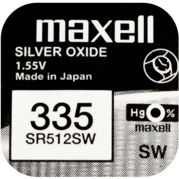 Maxell Бутонна батерия сребърна maxell sr512 sw -335 1.55v (sr512 sw)