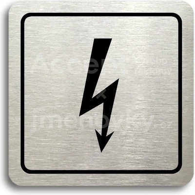 ACCEPT Piktogram elektrické zařízení - stříbrná tabulka - černý tisk