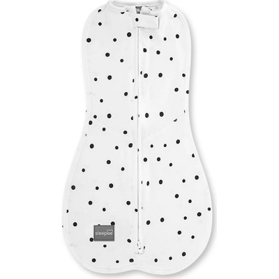 Sleepee zavinovačka Sleepee First Step Swaddle s čiapočkou Čierne bodky