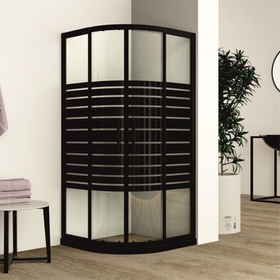 Inter Ceramic Душ кабина за баня Proya черна, регулируема 100/190