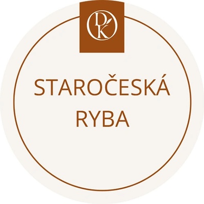 Davídkovo koření Etiketa Staročeská ryba béžová průměr 4,5 cm 1 ks