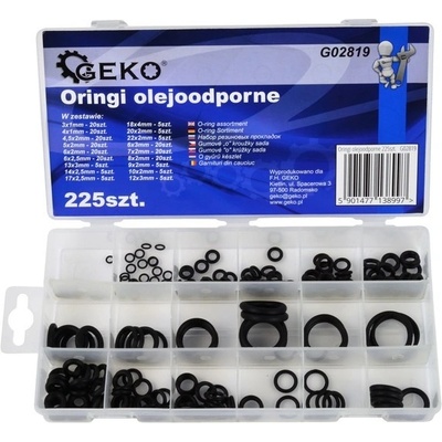 GEKO Sada O-krúžkov odolných voči oleju 225ks 06428