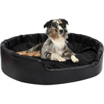 vidaXL 99x89x21 cm black plush/pleather 171264